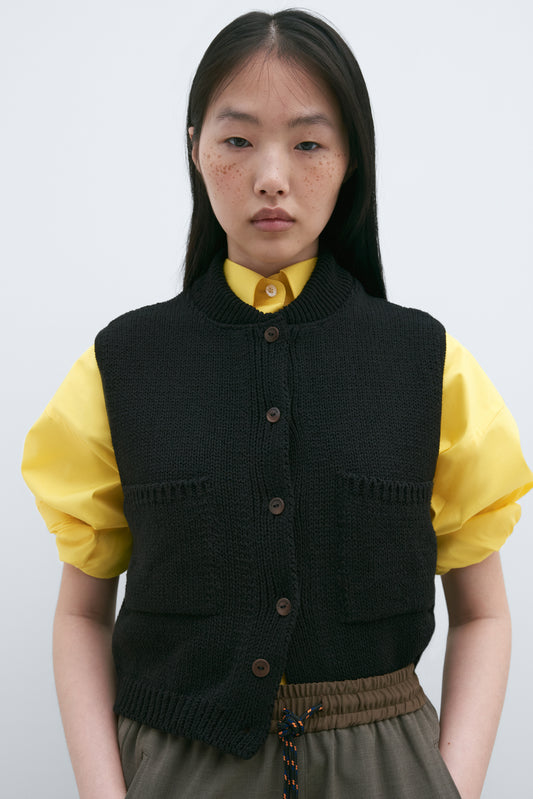 COTTON WAISTCOAT BLACK