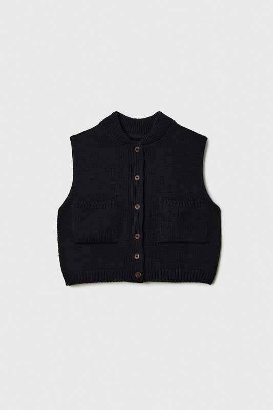 COTTON WAISTCOAT BLACK