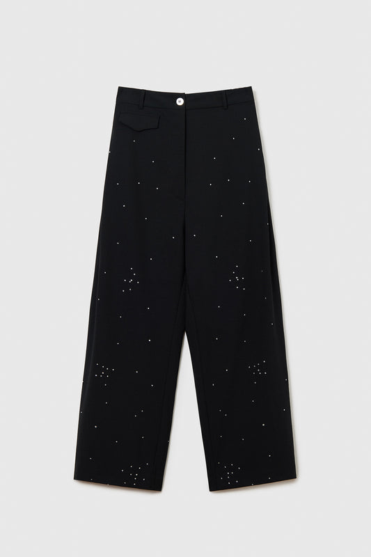 EMBELLISHED TAILORING PANTS BLACK