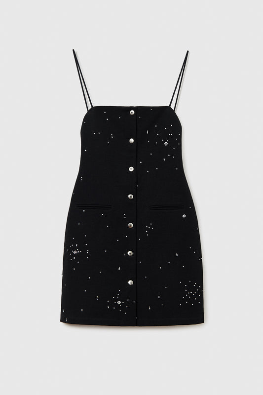 NEW EMBELLISHED MINI DRESS BLACK