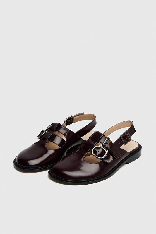 SLINGBACK MARY JANE BURGUNDY