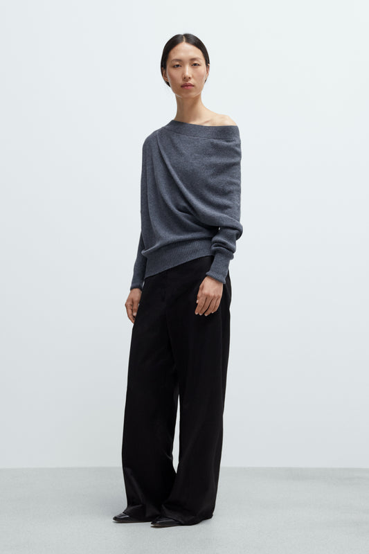 MERINO WOOL OFF-SHOULDER SWEATER