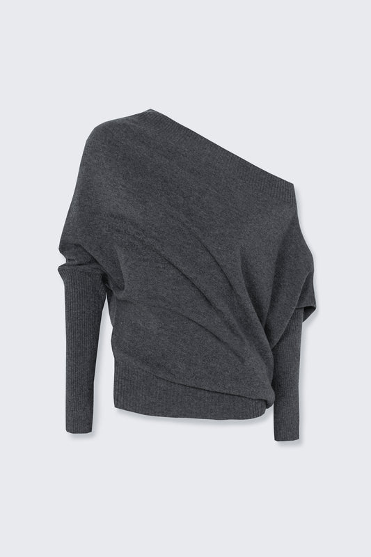 MERINO WOOL OFF-SHOULDER SWEATER