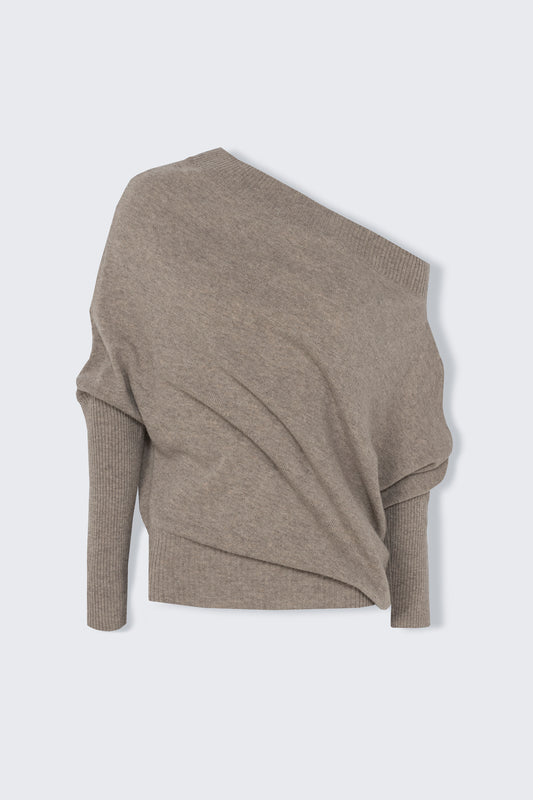 MERINO WOOL OFF-SHOULDER SWEATER