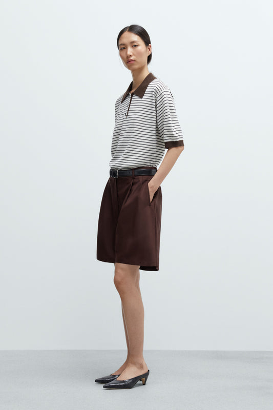 MERINO WOOL STRIPED POLO