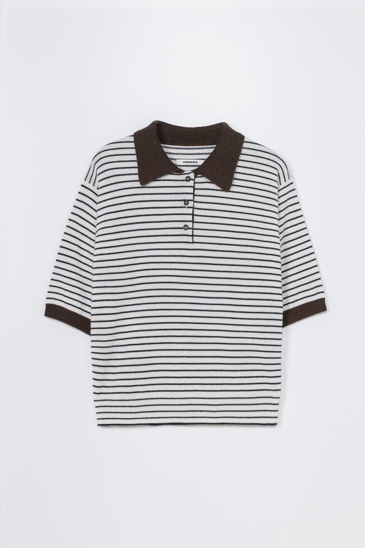 MERINO WOOL STRIPED POLO