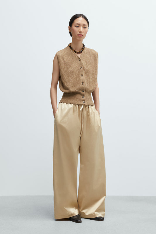 SATIN DRAWSTRING PANTS