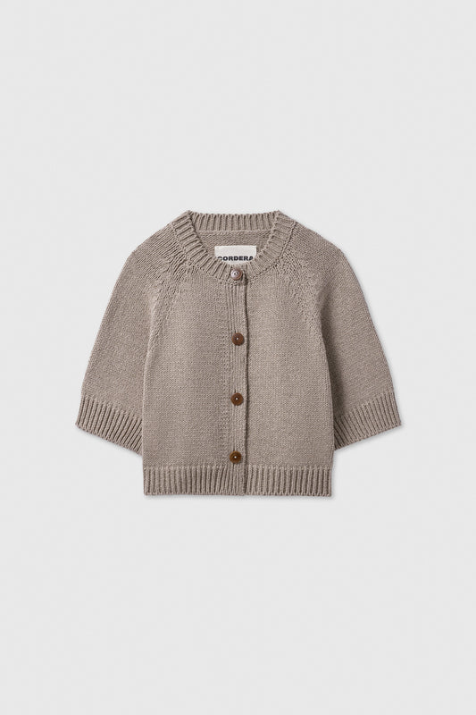 COTTON BUTTONED TOP TAUPE