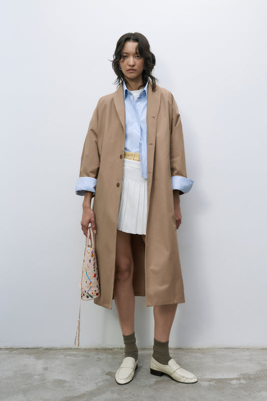 COVER UP TRENCH CAMEL