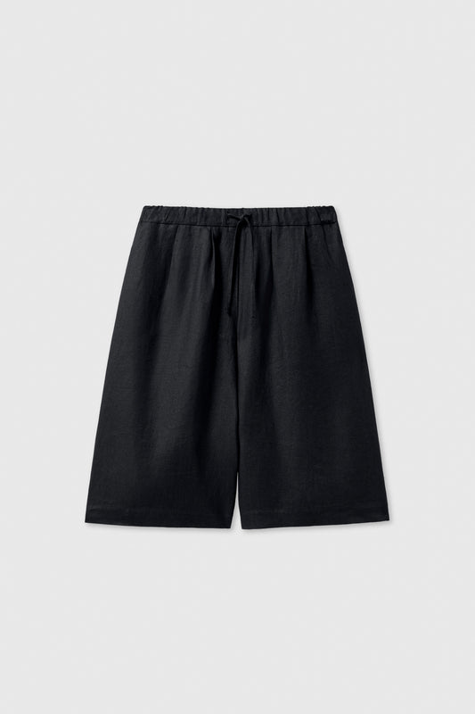 LINEN MAXI BERMUDA BLACK