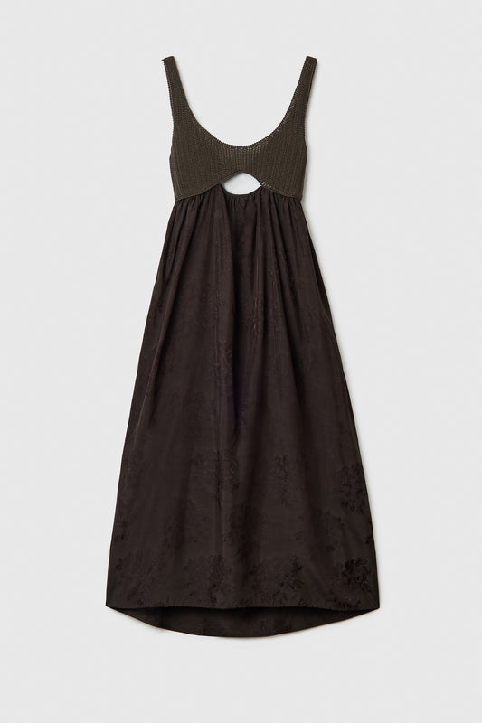 HANDMADE CROCHET DRESS DARK BROWN