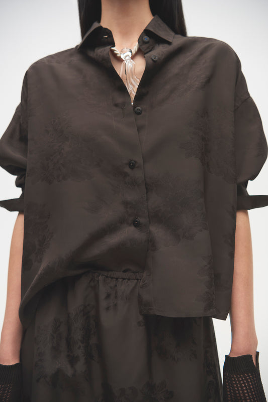 JACQUARD CLASSIC SHIRT DARK BROWN