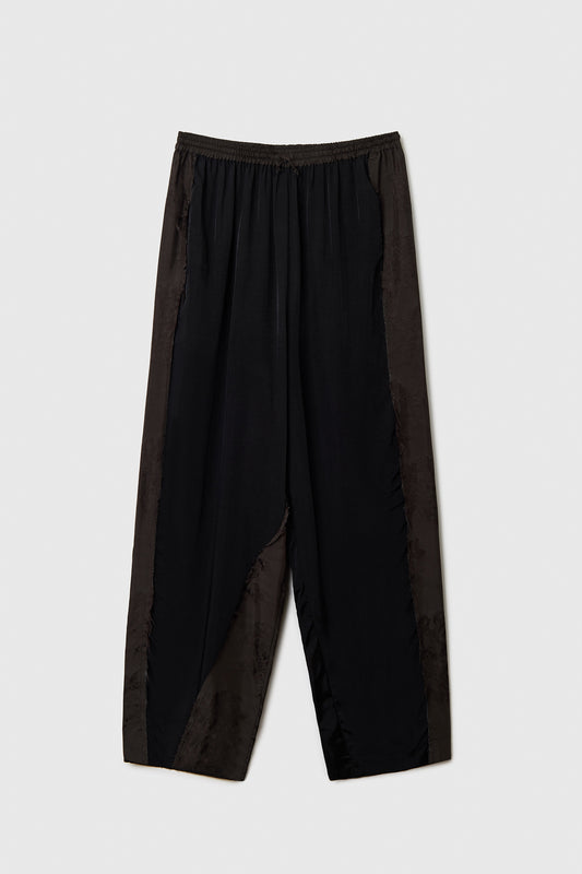 JACQUARD RELAXED PANTS DARK BROWN