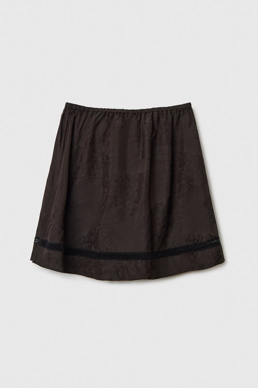 JACQUARD SKIRT PANTS DARK BROWN