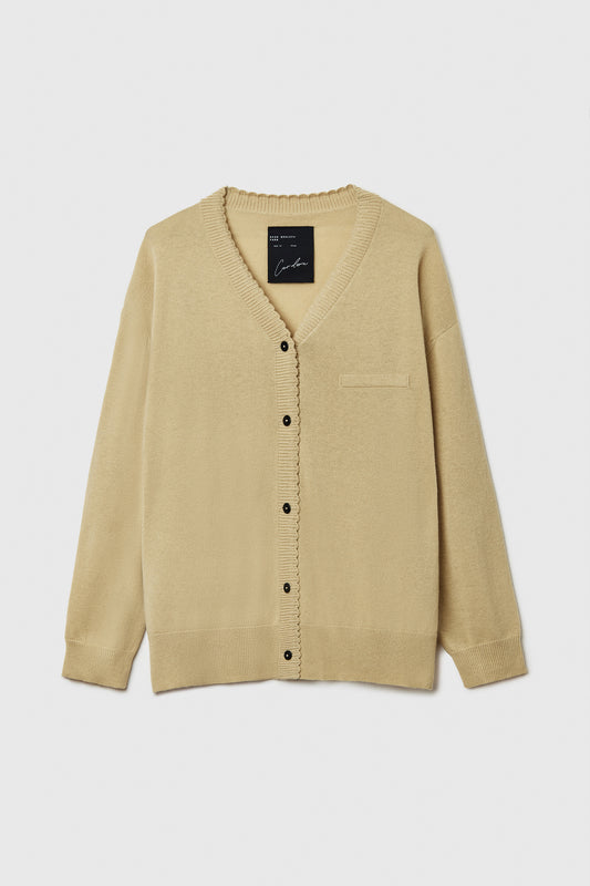 MERINO WOOL CLASSIC CARDIGAN BUTTER