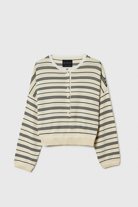 ORGANIC COTTON POLO SWEATER