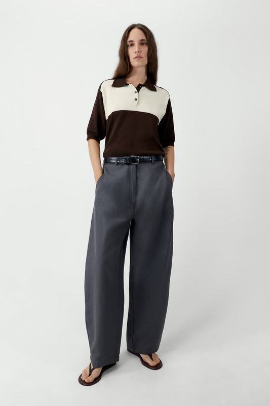COTTON & LINEN CURVED PANTS