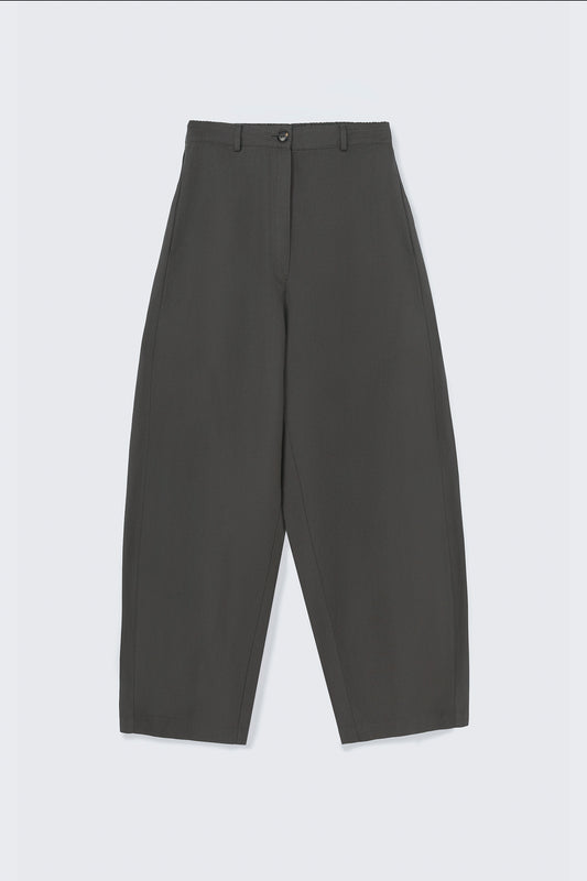 COTTON & LINEN CURVED PANTS