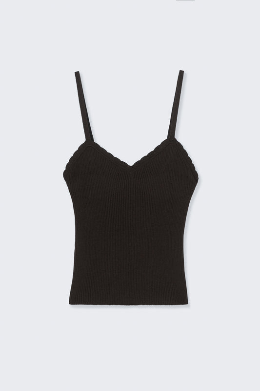 COTTON & SILK RIBBED TANK TOP