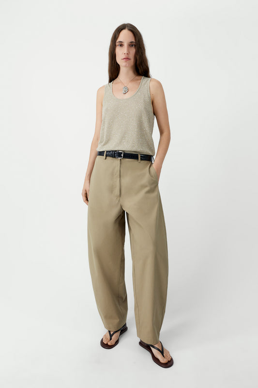COTTON CURVED PANTS