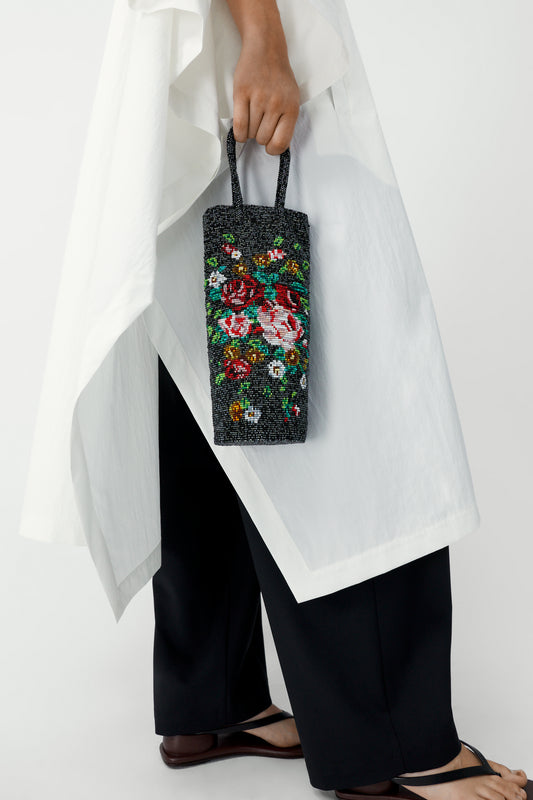 HANDMADE BEADED BAG ROSAS