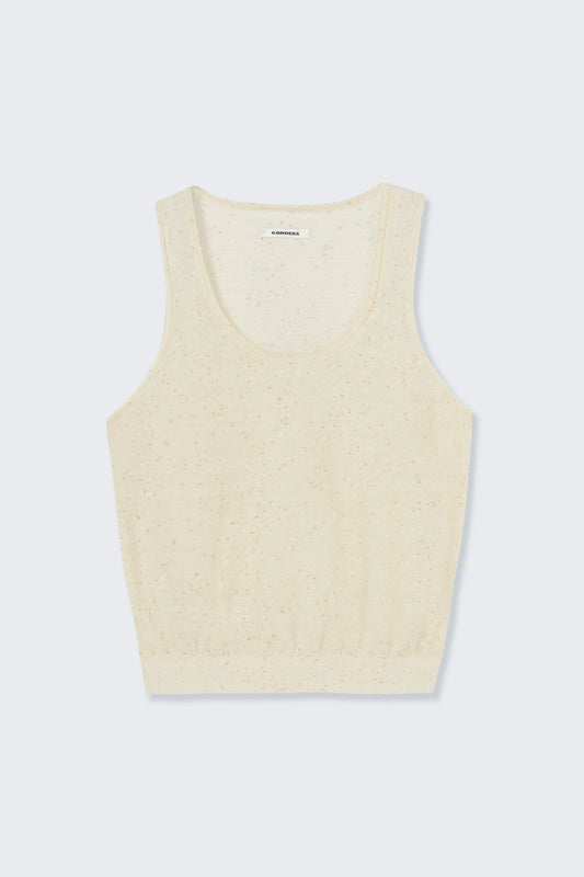 LINEN & COTTON FLECKED TANK TOP