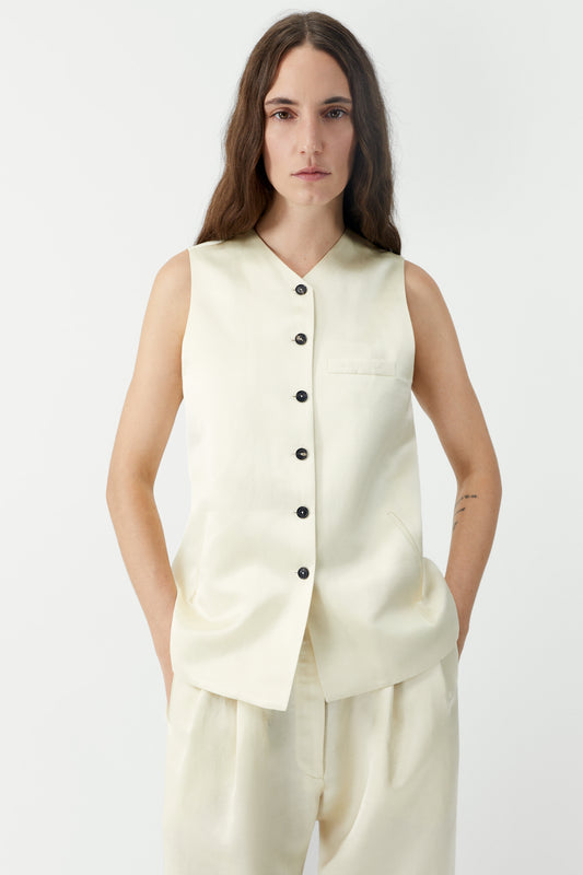 SATIN TAILORED VEST