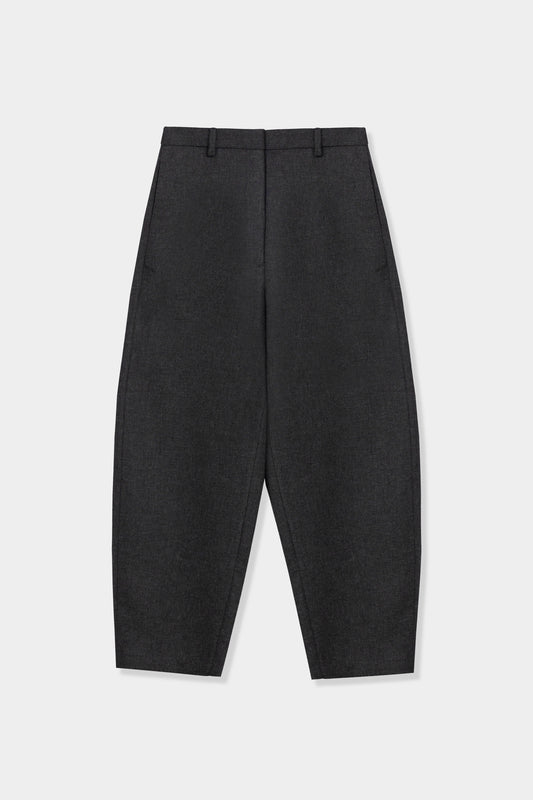 WOOL CURVED PANTS