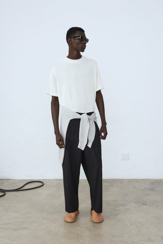 DRAPED TAILORING PANTS BLACK
