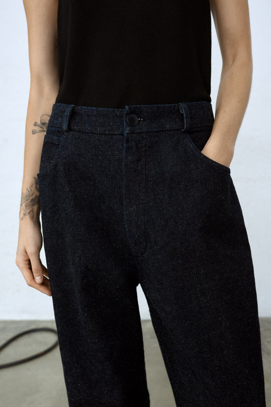 STRAIGHT DENIM PANTS DARK NAVY